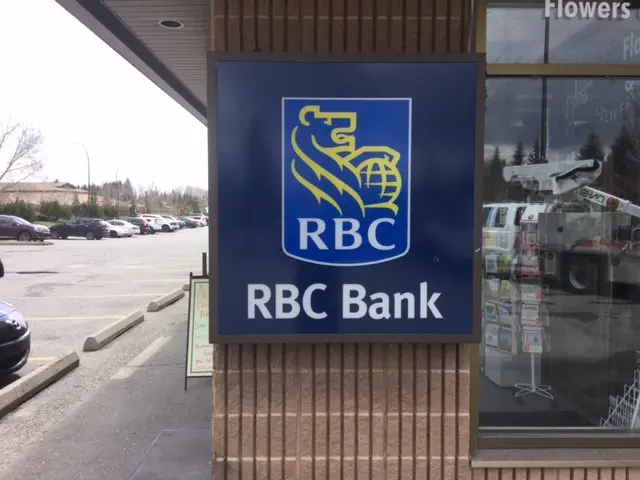 Cabinet signage for RBC Bank