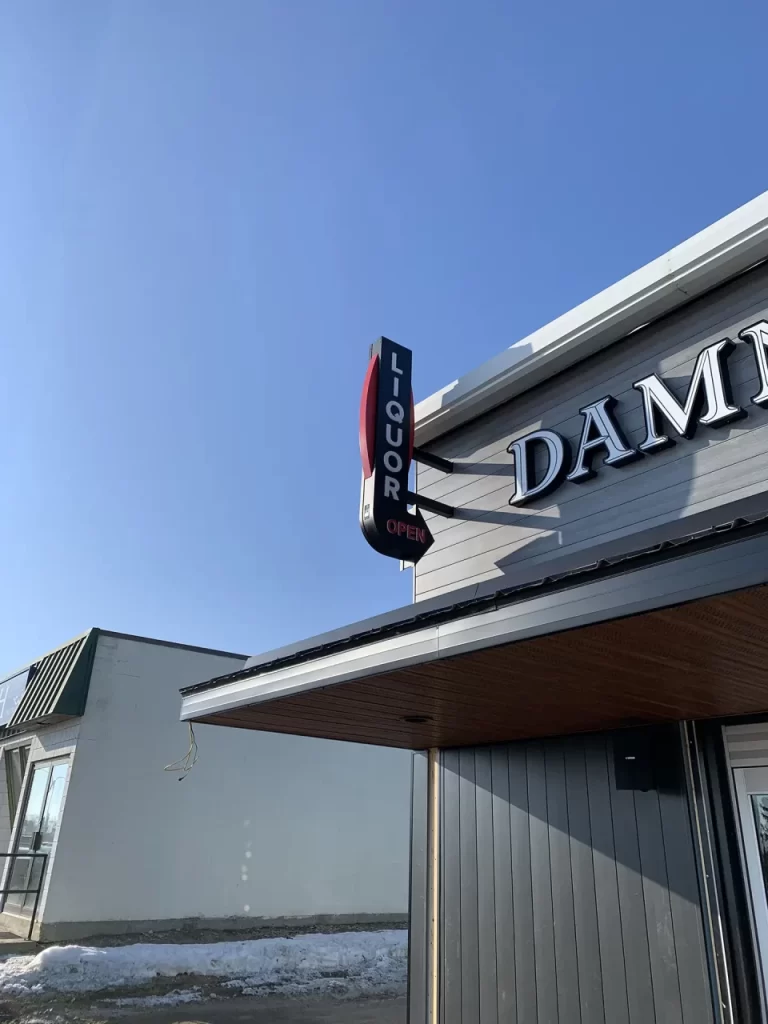 Fascia signage for a liquor store