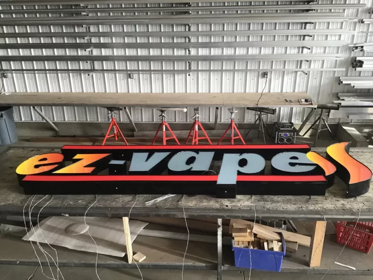 Manufacturing a sign for EZ-Vapes