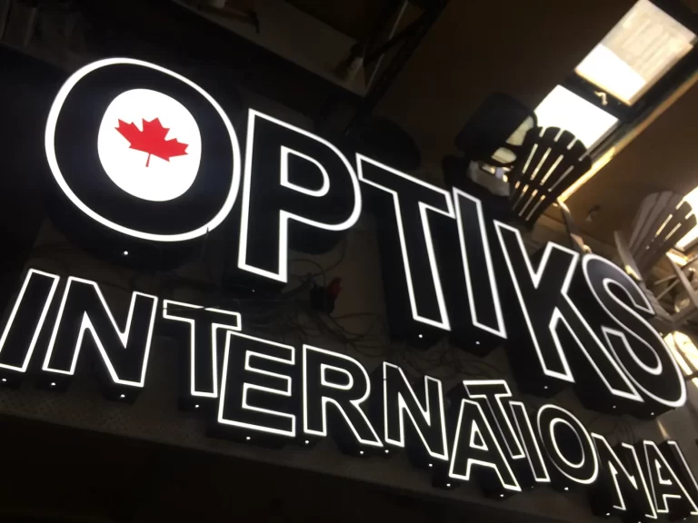 Sign for Optiks International